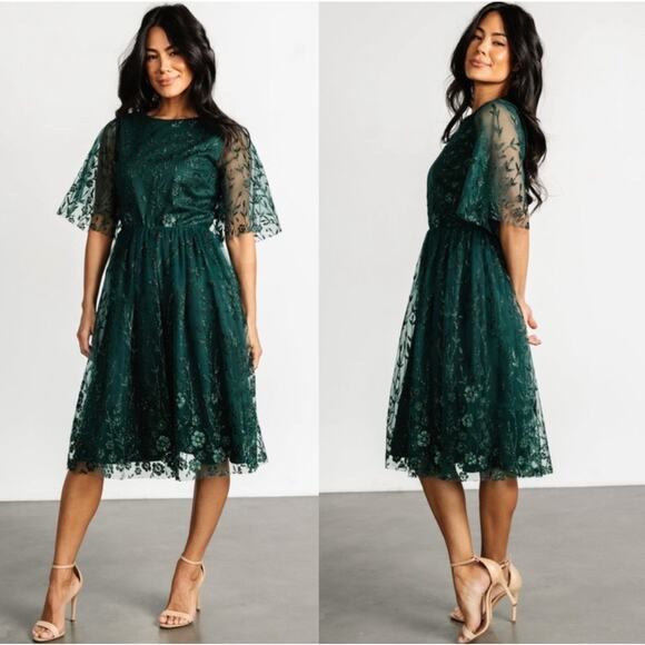NWT Baltic Born Kendray Duchess Toule Floral Lace Overlay Fit n Flare Dress - XL - Picture 1 of 9